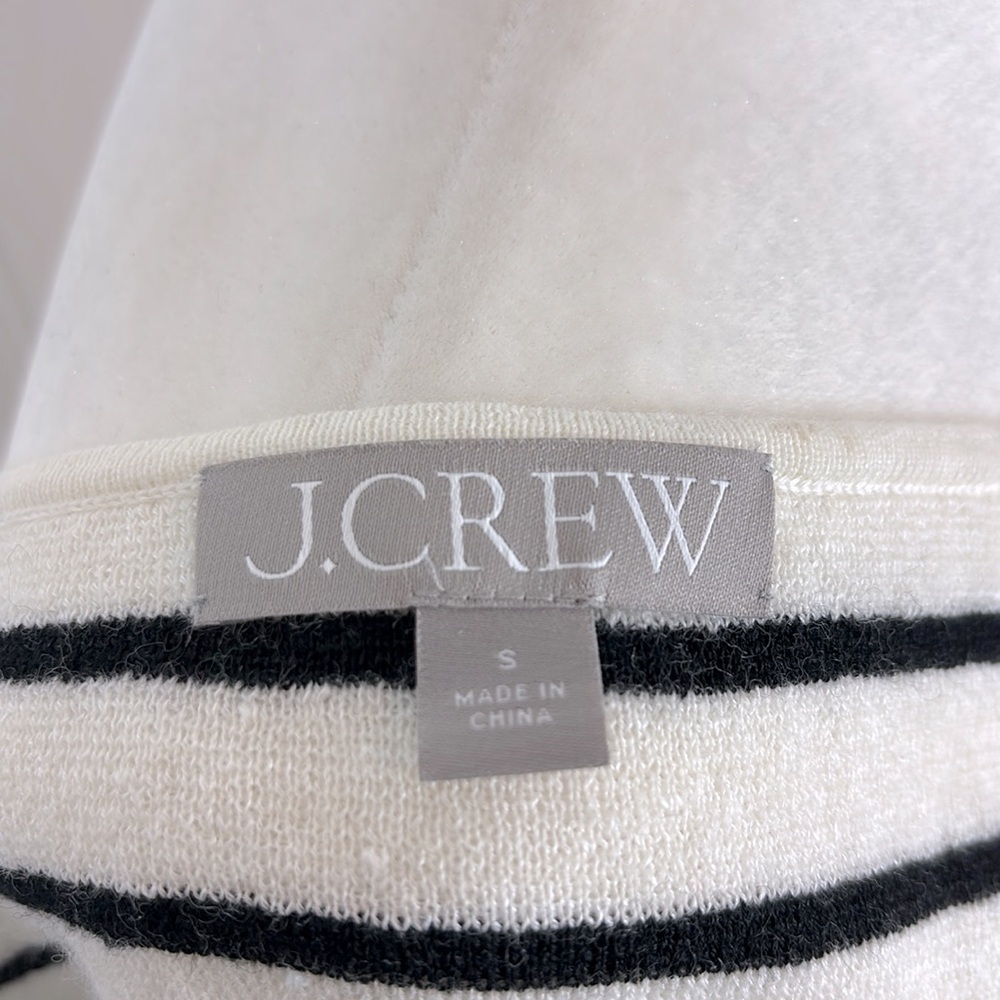 J.CREW Reimagined Striped Cropped Tank – Merino Wool & Linen Blend - Picture 7 of 10